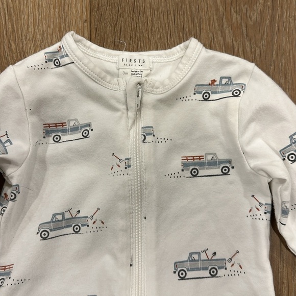 Petit Lem Pick Up Trucks Print on Sleeper 3mo NWOT - Picture 2 of 3